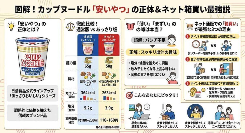 カップヌードル安いやつの違いは？まとめ