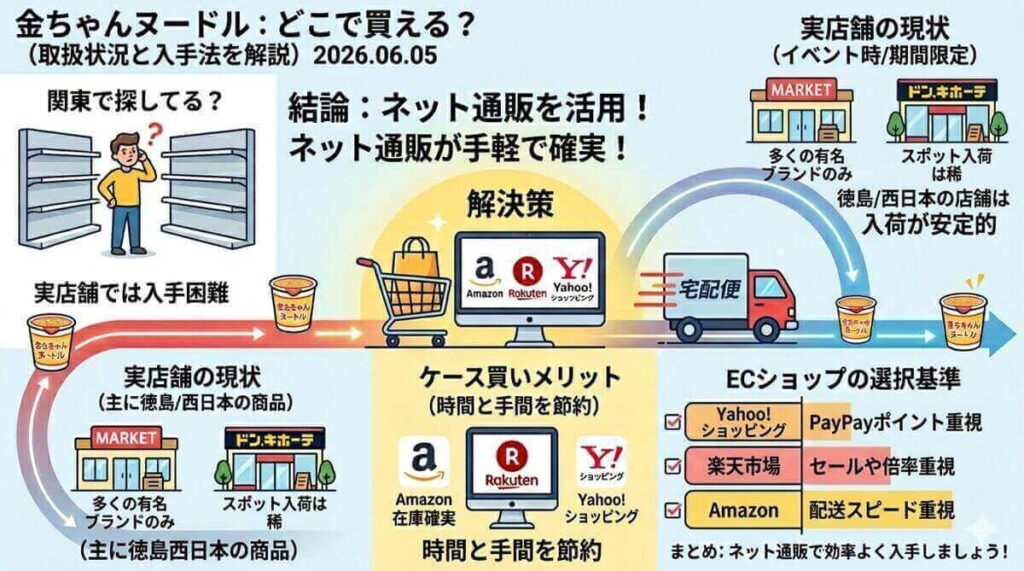 金ちゃんヌードルはどこで買える？関東の実店舗で売ってないとお困りの方へ。金ちゃんヌードルをどこで買えるか探している方のために、最短で入手できる通販の活用術と最新の販売状況を解説します。